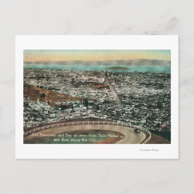 Postal Aerolíneas de la ciudad desde los picos gemelos (Anverso)