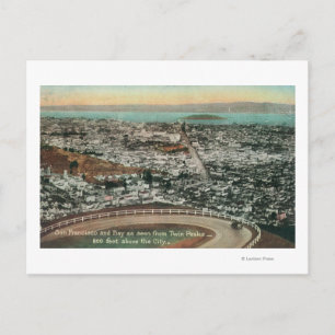 Postal Aerolíneas de la ciudad desde los picos gemelos