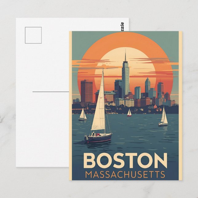 Postal Aerolíneas Retro Boston | Massachusetts (Anverso / Reverso)