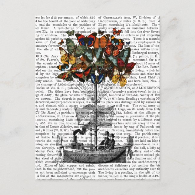 Postal Aeronave de mariposa (Anverso)