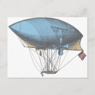 Postal Aeronave Vintage de colores