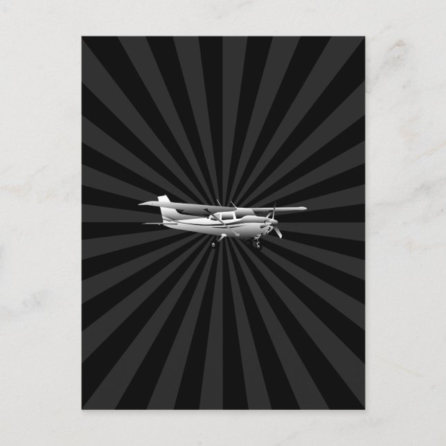 Postal Aeronaves Cessna Silhouette Flying Black Burst (Anverso)