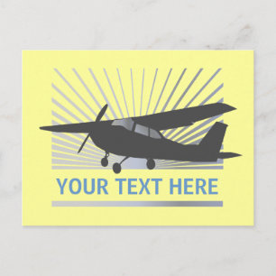 Postal Aeronaves de ala alta - Texto Personalizado