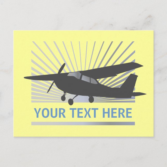 Postal Aeronaves de ala alta - Texto Personalizado (Anverso)