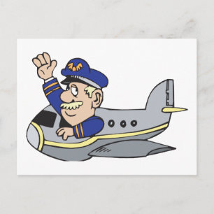 Postal Aeroplano del dibujo animado