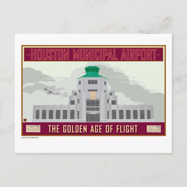 Postal Aeropuerto de Hobby de TRAVEL-Houston (Anverso)