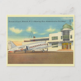 Postal Aeropuerto vintage de Nueva Jersey de los años 194