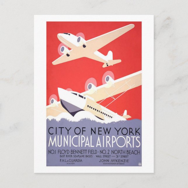 Postal Aeropuertos De La Ciudad De Nueva York (Anverso)