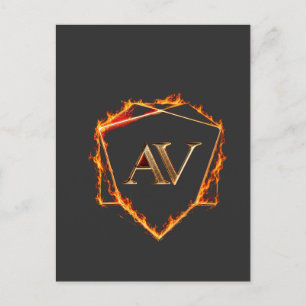 Postal AETHER VANGUARD - Logotipo de AV Piedra Forma Ropa
