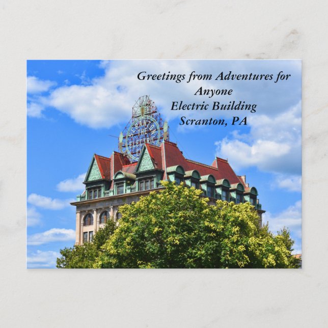 Postal AFA; Edificio eléctrico, Scranton, PA (Anverso)