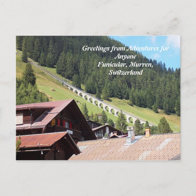 Postal AFA, funicular Murren Suiza (Anverso)
