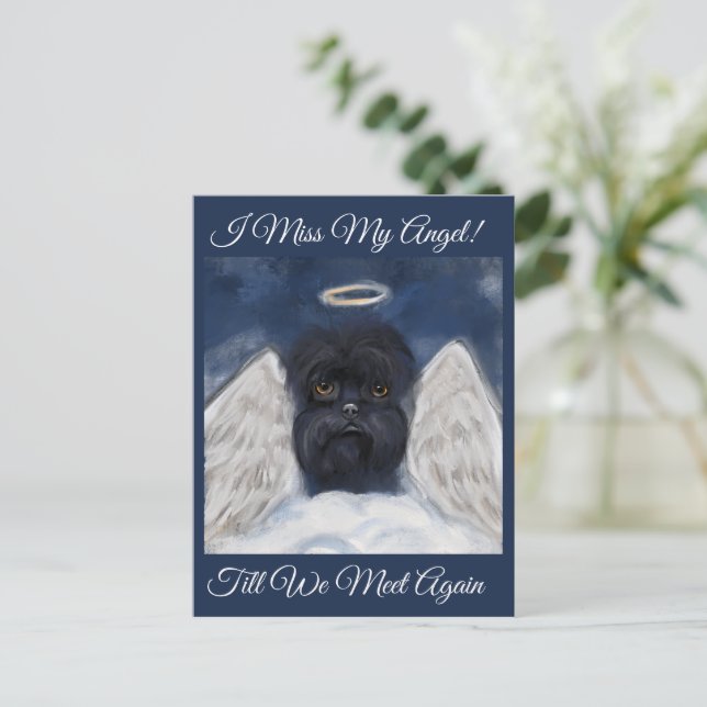 Postal Affenpinscher Angel (Anverso de pie)