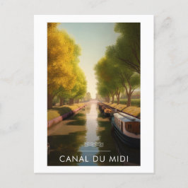 Postal Affiche Canal du midi - France - illustration