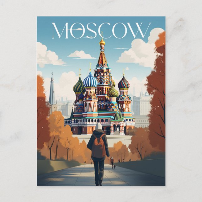Postal Affiche - Moscow - Russia -Saint Basil's Cathedral (Anverso)