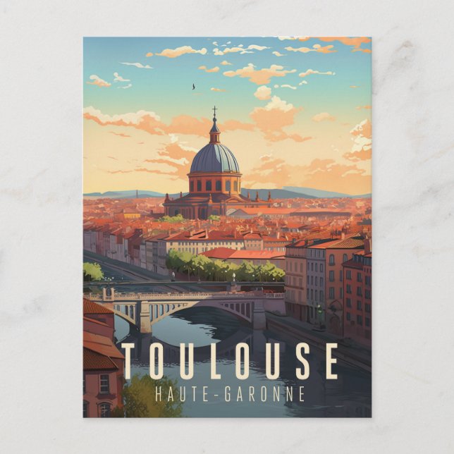 Postal Affiche Toulouse - France - illustration (Anverso)
