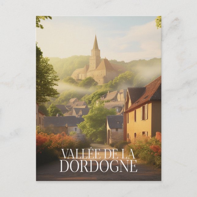 Postal Affiche - Vallée de la dordogne - 24 - illustratio (Anverso)