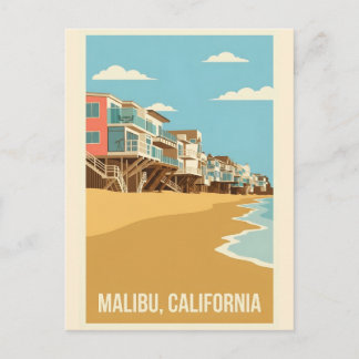 Postal Affiche Vintage Malibu California