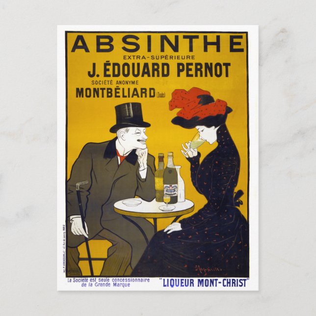 Postal Afiche de Absinthe Vintage restaurado (Anverso)