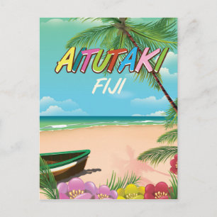 Postal Afiche de Aitutaki Air Travel