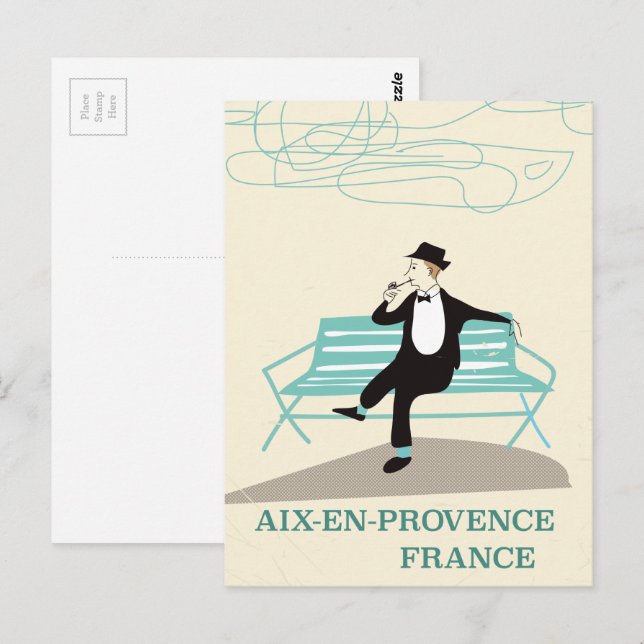 Postal Afiche de Aix-en-Provence (Anverso / Reverso)