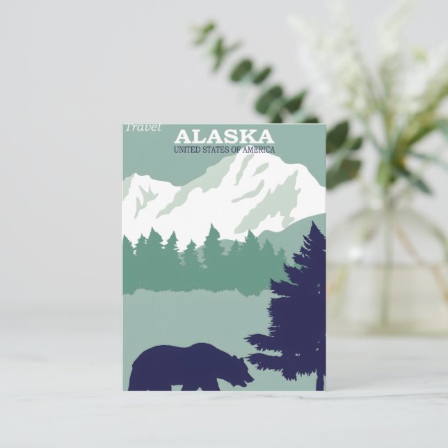 Postal Afiche de Alaska (Anverso de pie)