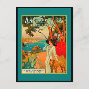 Postal Afiche de Antibes France Vintage