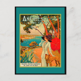 Postal Afiche de Antibes France Vintage