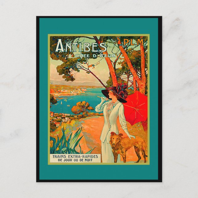 Postal Afiche de Antibes France Vintage (Anverso)