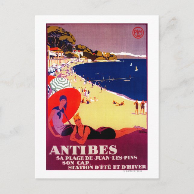 Postal Afiche de Antibes VintageEurope (Anverso)