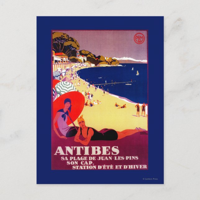 Postal Afiche de Antibes VintageEurope (Anverso)