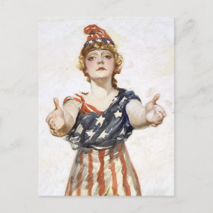 Postal Afiche de Be Patriotic vintage