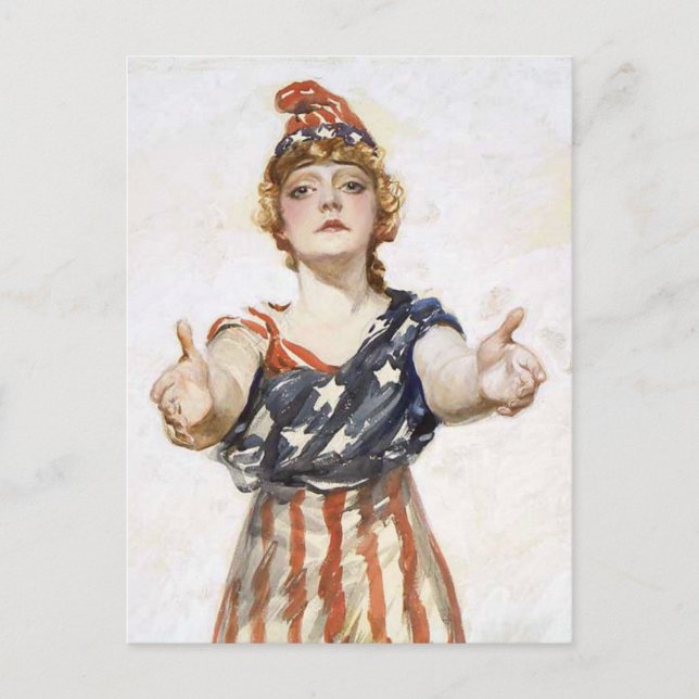 Postal Afiche de Be Patriotic vintage (Anverso)