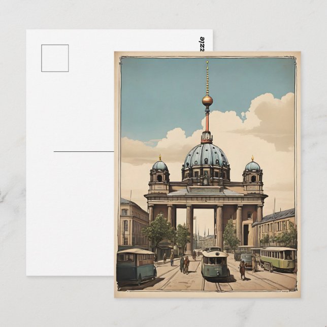 Postal Afiche de Berlín vintage (Anverso / Reverso)