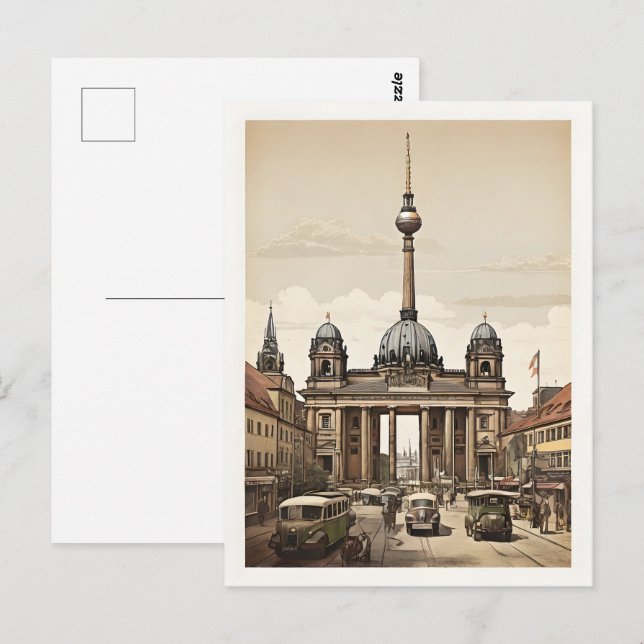 Postal Afiche de Berlín vintage (Anverso / Reverso)