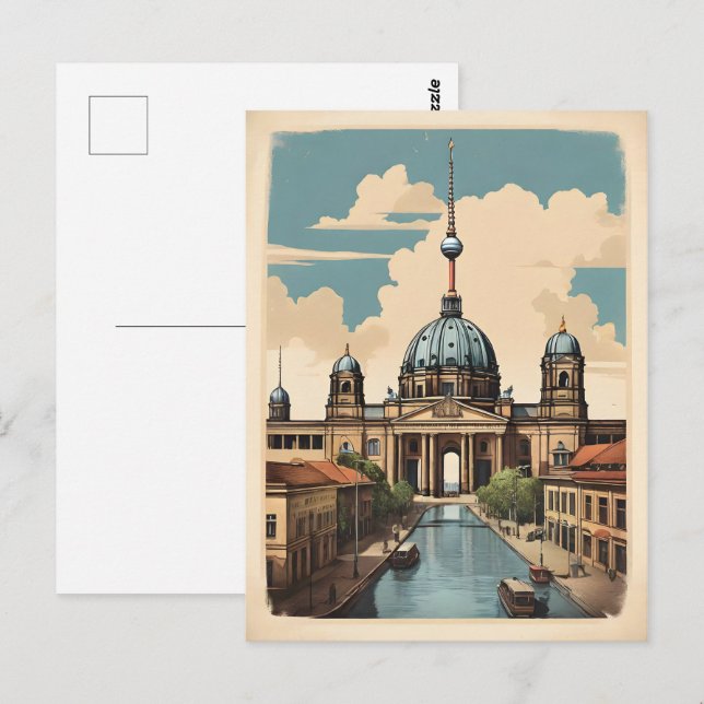 Postal Afiche de Berlín vintage (Anverso / Reverso)