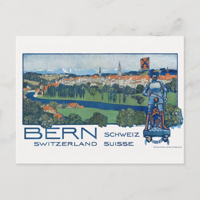 Postal Afiche de Berna Suiza Vintage de 1906 (Anverso)