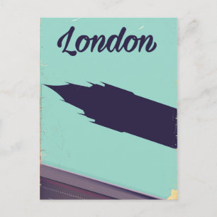 Postal Afiche de Big ben vintage del Parlamento de Londre