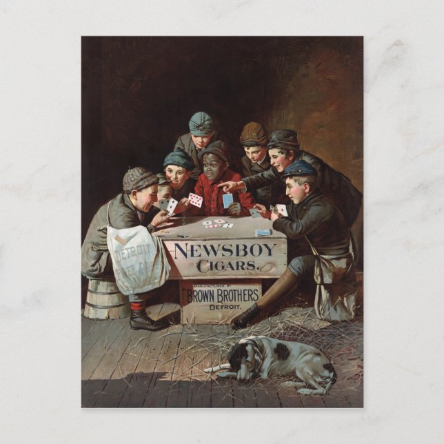 Postal Afiche de cosecha de cigarrillos restaurado (Anverso)