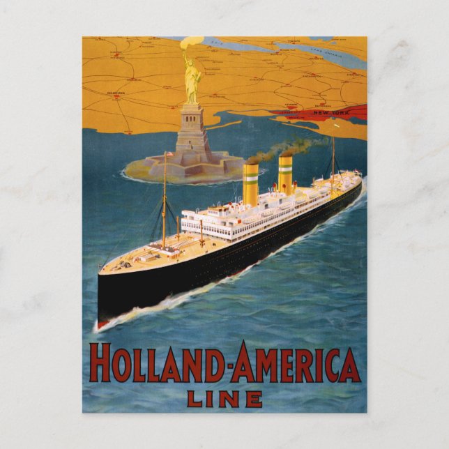 Postal Afiche de cosecha de la línea Holland America (Anverso)