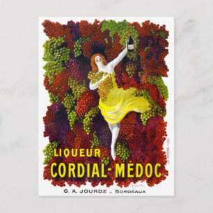 Postal Afiche de cosecha de licor Cordial-Medoc restaurad