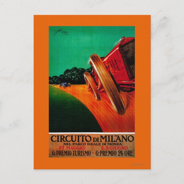 Postal Afiche de cosecha de Milano Circuito DiMilanoEurop (Anverso)