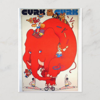 Postal Afiche de Cyrk Elephant Vintage