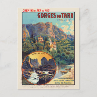 Postal Afiche de época de Gorges du Tarn France de 1912