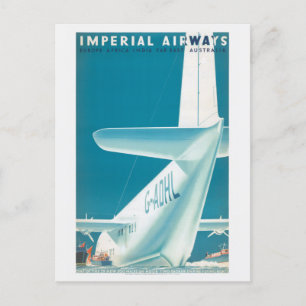 Postal Afiche de época de Imperial Airways Reino Unido 19