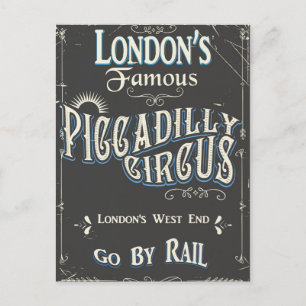 Postal Afiche de época de Piccadilly Circus London