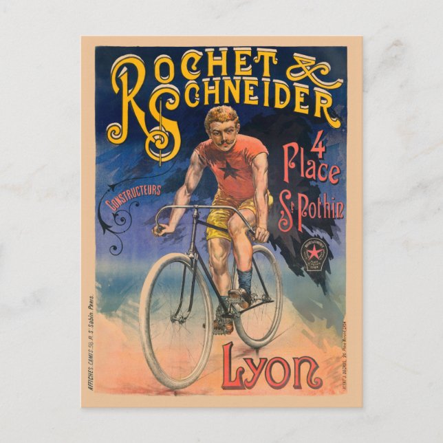 Postal Afiche de época de Rochet & Schneider France 1890 (Anverso)