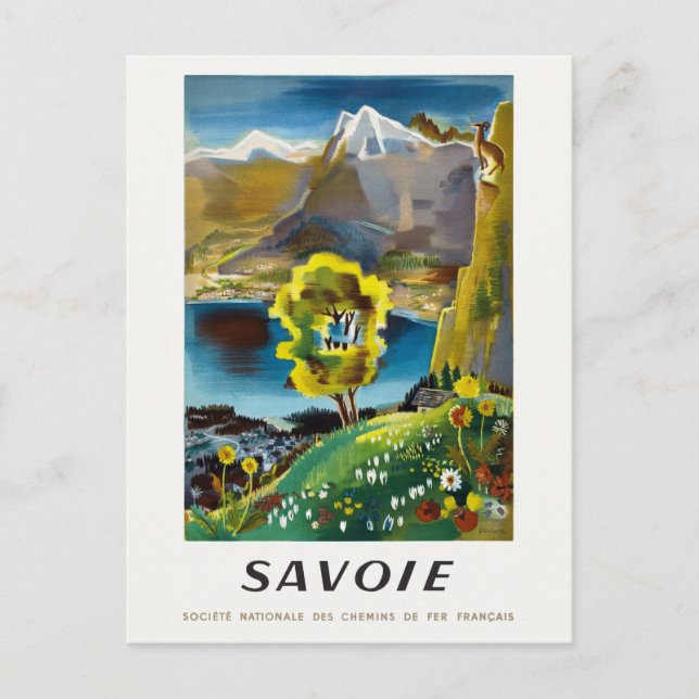 Postal Afiche de época de Saboya France 1946 (Anverso)