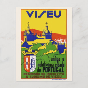 Postal Afiche de época de Viseu Portugal de 1934