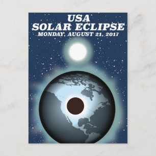 Postal Afiche de época del Eclipse Solar de Estados Unido