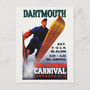Postal Afiche de época del Festival de Invierno de Dartmo